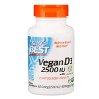 Пятно в лучших веганских витаминах D3 Vegan D3 D3 Deeper Deeper 2500 IU 60 капсул