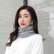 Đôi nam nữ thời trang hoang dã phiên bản Hàn Quốc cộng với nhung dày đơn vòng đầu mùa đông ấm áp len đan cổ áo - Khăn quàng cổ / khăn quàng cổ