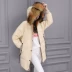 2018 mùa đông Hàn Quốc phiên bản của sang trọng siêu lớn cổ áo lông thú xuống áo khoác của phụ nữ phần dài là mỏng thời trang áo khoác dày Xuống áo khoác