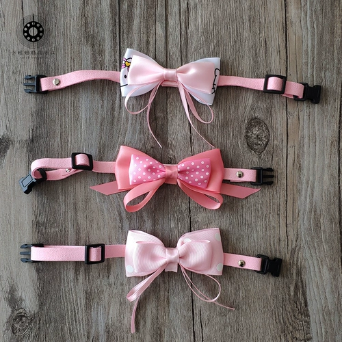 Розовая галстук-бабочка, милый аксессуар, ювелирное украшение, регулируемый чокер с бантиком