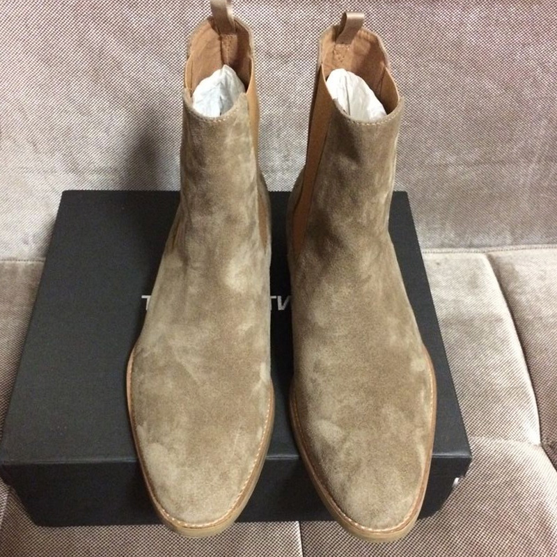 Apricot, 3Cm HeelEurope and America summer CHELSEA BOOT Chelsea boots male Sharp point genuine leather Britain Deer skin Gao Bang Martin boots male tide