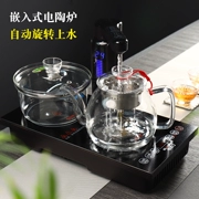 Lò nướng đôi bằng gốm điện bếp trà tự động bơm nước nhúng bàn trà bàn trà khay sắt nồi thủy tinh đặt bộ trà