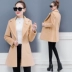 Áo khoác nữ mùa đông 2018 phiên bản Hàn Quốc mới của áo khoác len mỏng dày trong phần dài của mùa thu và áo len mùa đông áo mangto nữ Trung bình và dài Coat