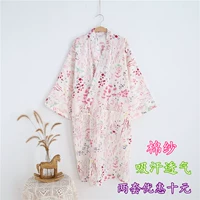 Nhật bản kimono bông đôi gạc đồ ngủ áo choàng nữ tether mồ hôi dài đoạn áo dịch vụ nhà bộ pijama