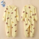 Bộ đồ ngủ trẻ em bằng cotton Cô bé 3-5 tuổi dễ thương siêu dễ thương chống đá cho bé trai bộ đồ bơi mùa xuân và nhà vệ sinh mùa thu 7 cậu bé gầy - Áo liền quần