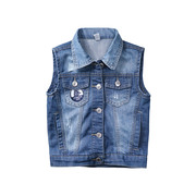 6 say đẹp trẻ em quần áo mùa thu boy cotton denim mềm vest trẻ em bé vest chất lượng tốt vest J