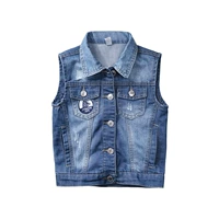 6 say đẹp trẻ em quần áo mùa thu boy cotton denim mềm vest trẻ em bé vest chất lượng tốt vest J các mẫu gile đẹp cho bé