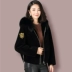 2018 mới đặc biệt cung cấp cừu cắt fur coat nữ đoạn ngắn lamb fur coat lông một con cáo lông trùm đầu Faux Fur