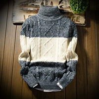 Mùa thu và mùa đông nam ấm áp cao cổ áo len Hàn Quốc phiên bản của tự trồng ve áo thanh niên quần áo sinh viên mùa đông dày áo len shop đồ nam