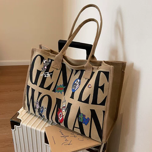 Вместительная и большая сумка через плечо для выхода на улицу, льняная сумка, сумка на одно плечо для матери и ребенка, коллекция 2023