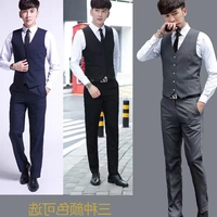 Mùa xuân và mùa thu nam West Slim vest quần tây phù hợp với áo cưới Hàn Quốc áo ba lỗ chuyên nghiệp - Suit phù hợp shop do nam cao cap