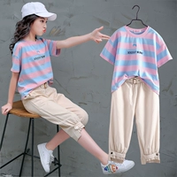 Летняя одежда, спортивный летний хлопковый комплект, в западном стиле, коллекция 2023, популярно в интернете, подходит для подростков, короткий рукав