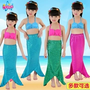 Nàng tiên cá Đuôi Hàn Quốc Trẻ Em Công Chúa Mắt Cá Chân Spa Set Quần Áo Cô Gái Bikini Bé Áo Tắm