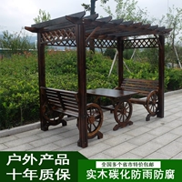 Nho khung chống ăn mòn nhà gỗ gazebo nhà máy trực tiếp gỗ hoa đứng đồ gỗ ngoài trời vườn bảng và ghế vườn leo nho bàn ghế ban công chung cư