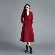 Mùa thu đông 2018 dày mới cho phụ nữ áo len mỏng dài phù hợp với cổ áo Phiên bản Hàn Quốc của áo khoác cashmere mỏng - Áo khoác dài