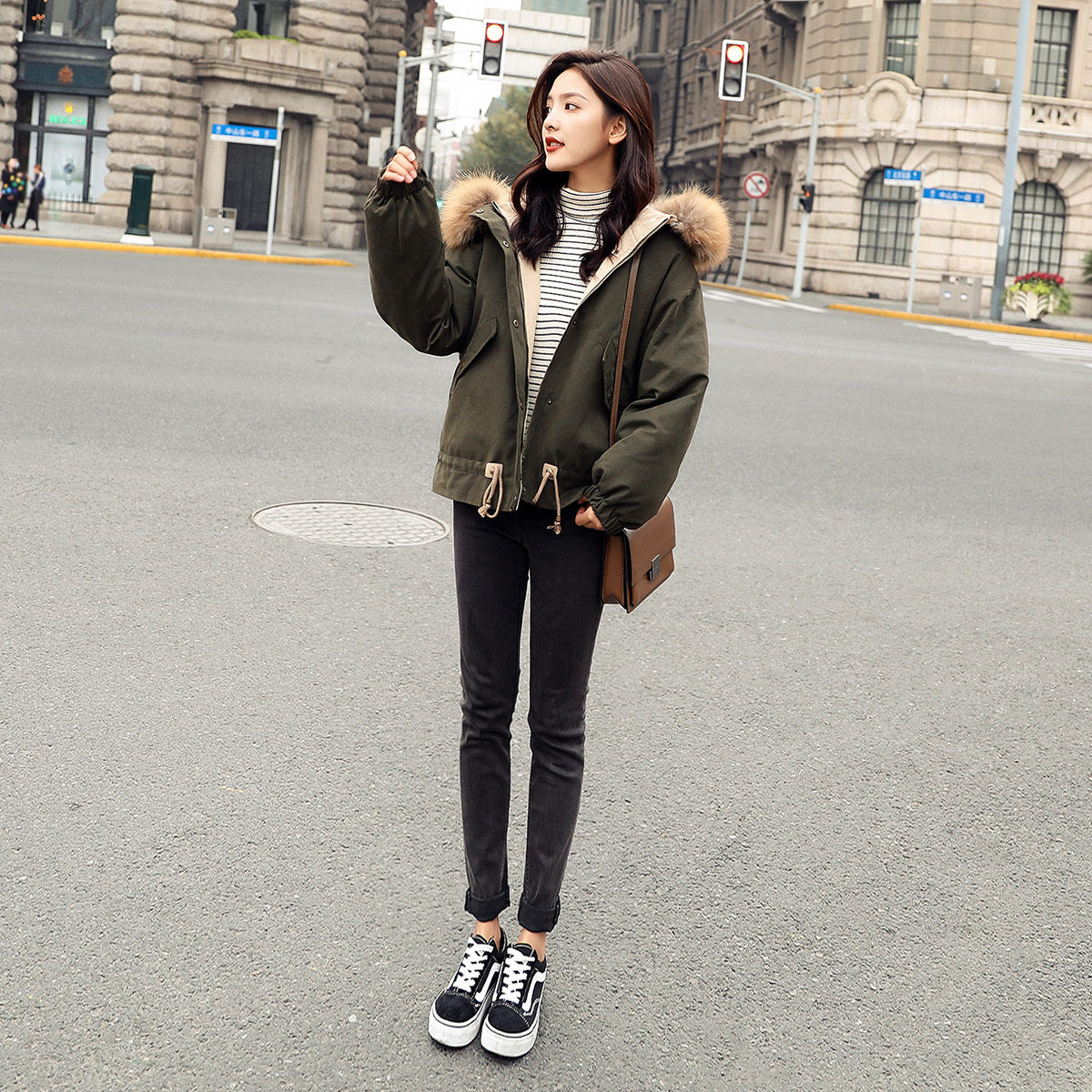 Ngắn bông phụ nữ bf nhỏ Harajuku lỏng bánh mì dịch vụ 2018 mùa đông mới sinh viên hoang dã xuống quần áo cotton