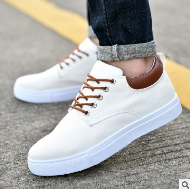 Whitekorean Breathable men " s casual canvas sport shoes sneakers