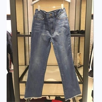 Ou Ama Shiqi 2019 thu đông của phụ nữ mới chính hãng quần jean siêu mỏng siêu mỏng 9 điểm lông mi nữ - Quần jean quần giả váy