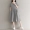 2018 của phụ nữ văn học retro cotton và vải lanh kích thước lớn rộng tay áo kẻ sọc ngắn mùa hè nữ mới đầm đầm rộng - Váy dài