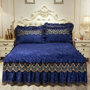 Mùa thu và mùa đông nhung ấm áp chăn bông phủ giường phong cách châu Âu cao cấp dày váy flannel nhung nhung 3 mảnh set 1.8 - Váy Petti