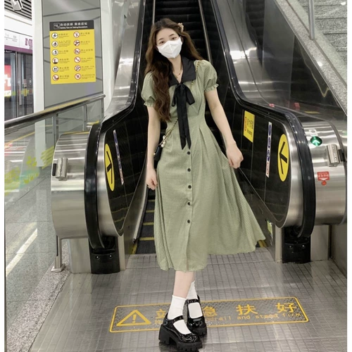 Летнее платье с бантиком, приталенная длинная юбка, корсет, рубашка, коллекция 2023, французский стиль, изысканный стиль