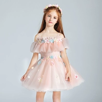 Cô gái công chúa váy trẻ em ăn mặc váy một từ vai váy cưới hoa dã yên thảo cổ tích bé đàn piano trang phục áo gile đồ vest bé trai