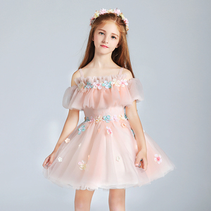Cô gái công chúa váy trẻ em ăn mặc váy một từ vai váy cưới hoa dã yên thảo cổ tích bé đàn piano trang phục thời trang trẻ em cao cấp