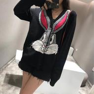 2018 đầu mùa thu mới sinh viên Hàn Quốc V-Cổ dài tay áo len phim hoạt hình thỏ starling jacquard dệt kim cardigan phụ nữ áo khoác cardigan nữ