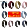 Hàn Quốc mới đơn giản vải sóng chấm hoa nút thắt nút headband băng đô mũ trùm đầu rộng vành phụ kiện tóc phụ nữ - Phụ kiện tóc cài tóc cho bé gái