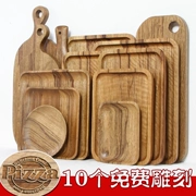 Nhật bản zebra khay gỗ hình chữ nhật bánh mì tấm bánh pizza hộ gia đình tách trà cốc nước cà phê bánh rắn tấm gỗ