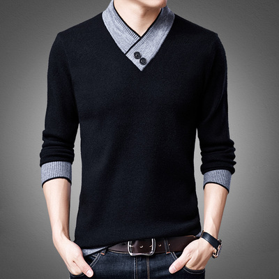 Áo len nam mùa xuân mới đan áo len xu hướng giới trẻ Hàn Quốc - Áo len