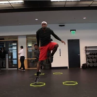 Đào tạo bóng rổ chuyên nghiệp nhanh nhẹn lưới tốc độ lưới chuyển động vòng tròn thiết bị thể chất toàn diện dây thang thang lục giác nhảy vòng - Bóng rổ 	quần áo bóng rổ có tay	