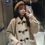 Áo khoác ngắn nam mùa thu đông 2018 phiên bản phổ biến của Hàn Quốc cho phụ nữ áo khoác lông cừu dày dày hoang dã mới áo măng tô nữ kẻ caro