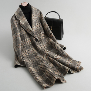 Chống mùa giải phóng mặt bằng Hàn Quốc phiên bản của chiếc áo khoác len trong phần dài của mạng hai mặt cashmere áo len của phụ nữ mùa thu và quần áo mùa đông