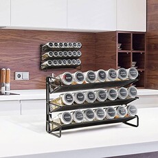 Специи стойки 欧式简约调料架台面三层调味瓶架胡椒花椒香料金属壁挂架送瓶包邮