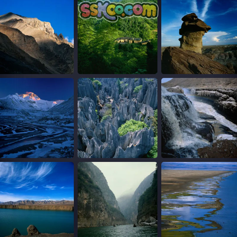 旅游景点山川河流插图照片风景壁纸高清4K摄影图片设计背景素材
