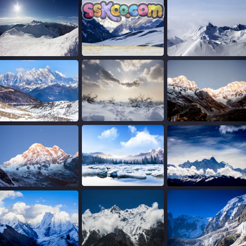 雪山雪景冰天雪地下雪冰雪世界照片背景摄影设计高清JPG图片素材