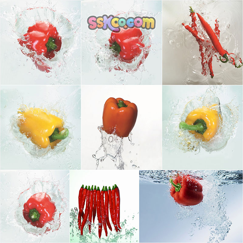 辣椒彩椒蔬菜食品高清JPG摄影照片4K壁纸背景图片插图设计素材
