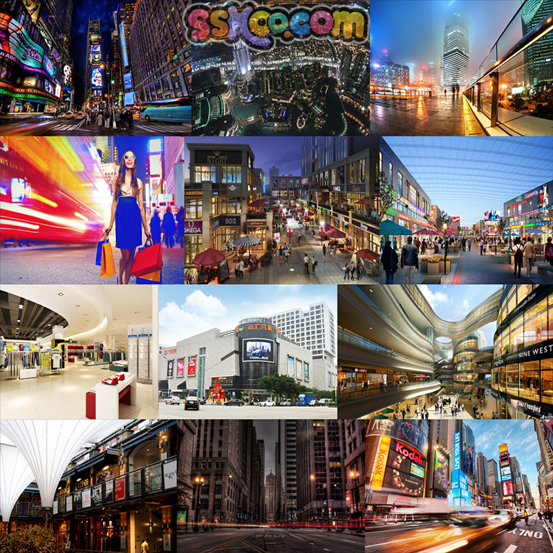 城市中心商业场景高清JPG摄影照片4K壁纸背景图片插图设计素材