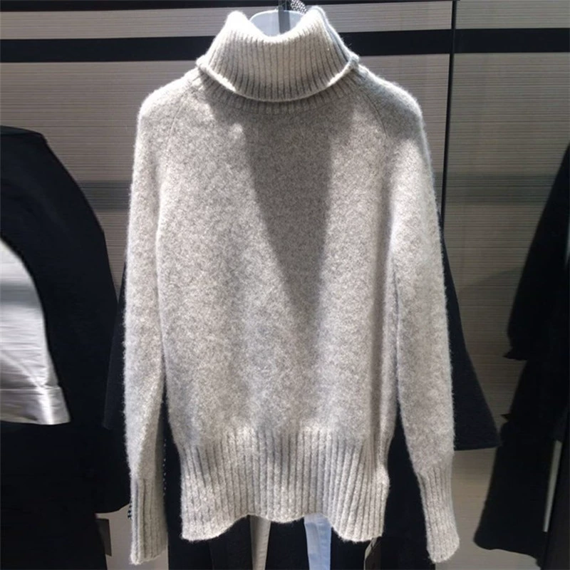 Xi Ge Si Si Yao 2019 Quần áo mùa đông và mùa thu Quần áo phụ nữ trong nước mới mua áo len cashmere cổ cao có cổ dài - Vòng cổ áo len