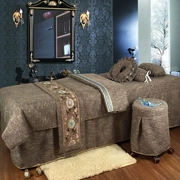 New beauty salon vẻ đẹp đặc biệt trải giường bốn bộ cotton thô và linen retro giường massage trải giường đặt tùy chỉnh