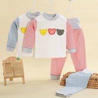 Đồ lót cotton cho bé cao eo phù hợp với bé sơ sinh 0-3 tuổi bé trai và bé gái mùa xuân và mùa thu dài tay áo đáy quần dịch vụ tại nhà đồ bơi bé trai