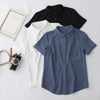 Классическая качественная шифоновая летняя одежда, рубашка, 2020, короткий рукав