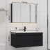 Bắc Âu Gỗ Chắc Chắn Tủ Phòng Tắm Kết Hợp Hiện Đại Đơn Giản Rửa Mặt Rửa Căn Hộ Nhỏ Phòng Tắm Bàn Rửa Tủ Gương gương ghép trang trí Gương