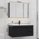 Bắc Âu Gỗ Chắc Chắn Tủ Phòng Tắm Kết Hợp Hiện Đại Đơn Giản Rửa Mặt Rửa Căn Hộ Nhỏ Phòng Tắm Bàn Rửa Tủ Gương gương ghép trang trí
