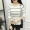 2018 mùa thu ngắn của phụ nữ cao cổ áo len Hàn Quốc ren vòng cổ áo hoang dã sọc cắt tay áo áo len nữ form rộng