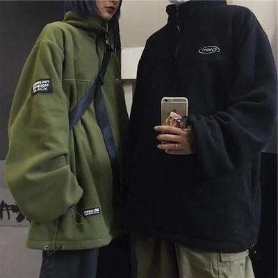 taobao agent Brand retro autumn velvet jacket, scarf, warm warm sweatshirt, with fleece