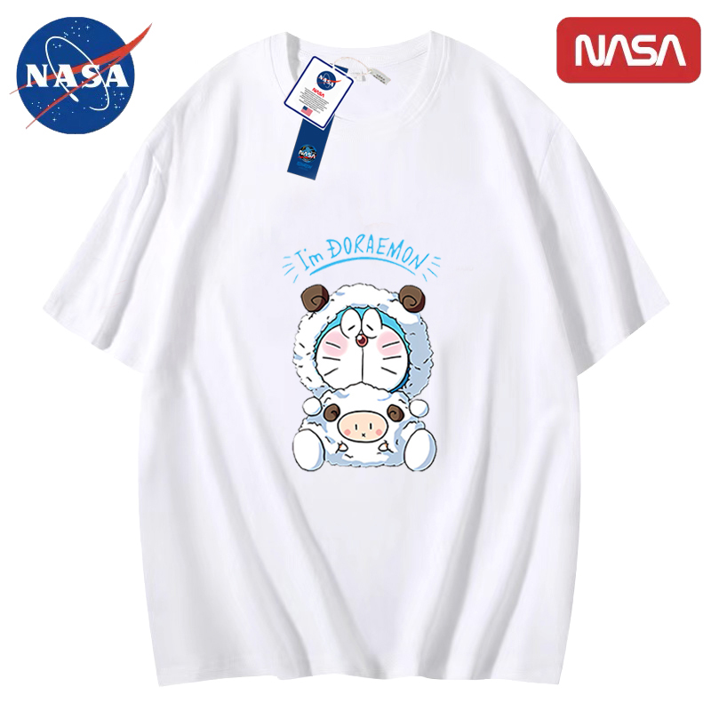 NASA哆啦A梦联名款纯棉短袖T恤男女