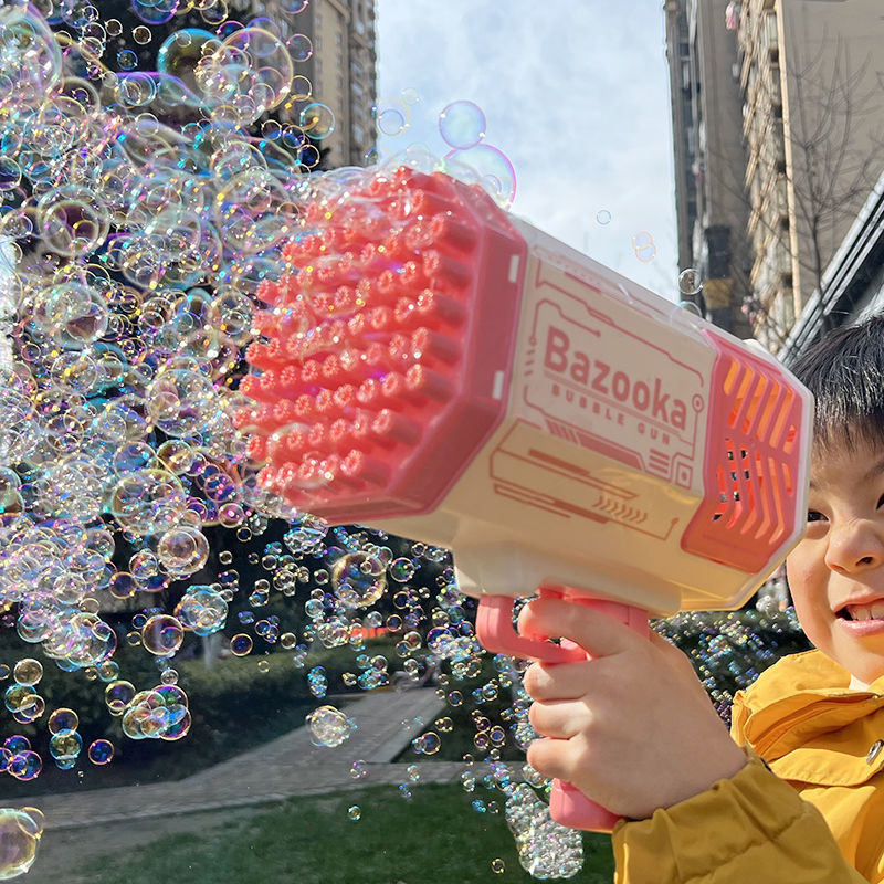 抖音同款火箭灯光泡泡机新品网红泡泡枪全自动吹泡泡儿童玩具3岁