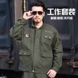 Осенний зеленый хлопковый износостойкий комбинезон, большой размер, свободный крой, защита от ожогов